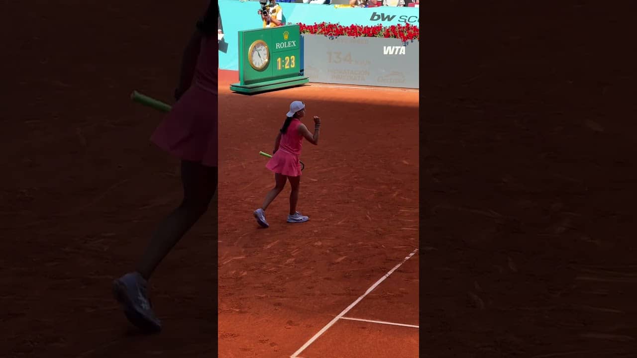 Emiliana Arango secures the win over Gibson in straight sets! #wta #tennis #madrid