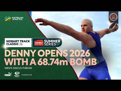 Matthew Denny opens his 2026 season with a 68.74m effort | 2026 Hobart Track Classic