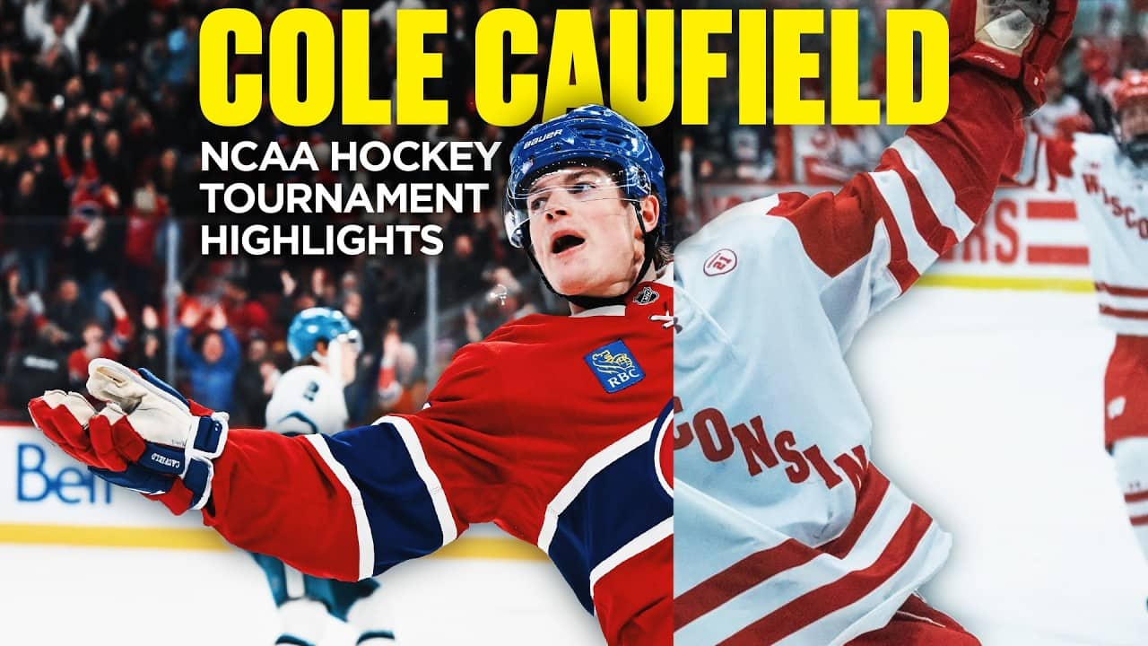 Cole Caufield NCAA hockey tournament highlights at Wisconsin