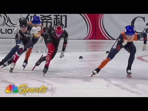 Netherlands' Xandra Velzeboer's key move wins women's 500m at Short Track World Tour | NBC Sports