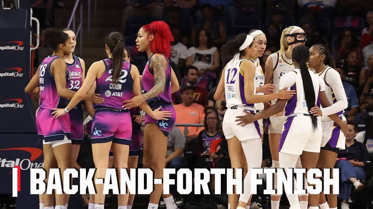 Close ending between Los Angeles Sparks and Washington Mystics 🍿 | WNBA on ESPN