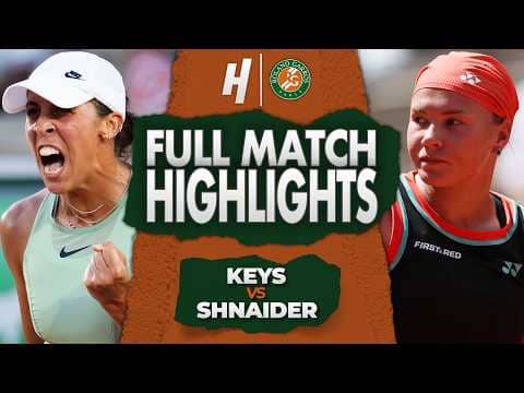 Madison Keys vs Diana Shnaider - FULL Match Highlights | Round 4 | Roland Garros 2026