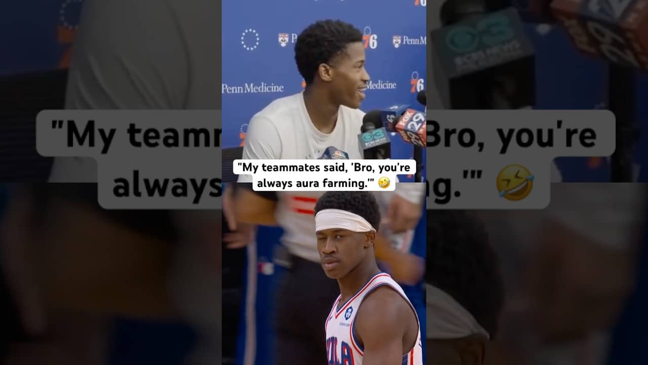VJ Edgecombe on his viral wink from Game 2 😂 (via @sixers )