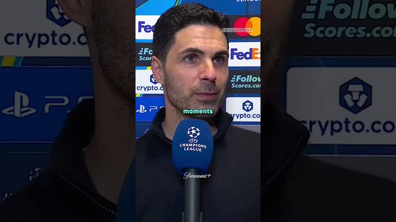 Mikel Arteta reacts to Arsenal's #UCL win against Sporting 🗣️