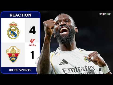 Real Madrid DOMINATE Elche to keep La Liga title race ALIVE