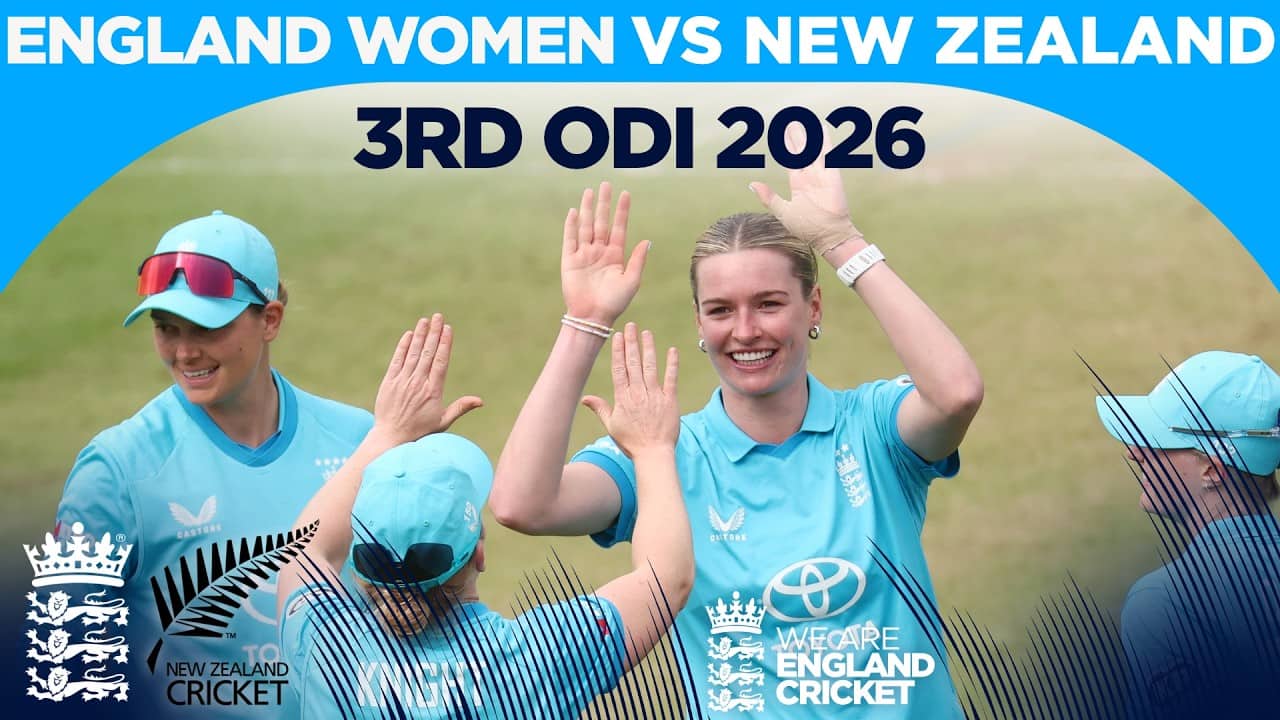 Halliday Stars In Rain Hit Chase |Highlights - England v New Zealand 3rd Women’s Metro Bank ODI 2026
