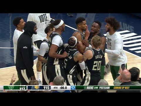 GIANNIS ANTETOKOUNMPO CALLED GAME! 🚨 #TissotBuzzerBeater