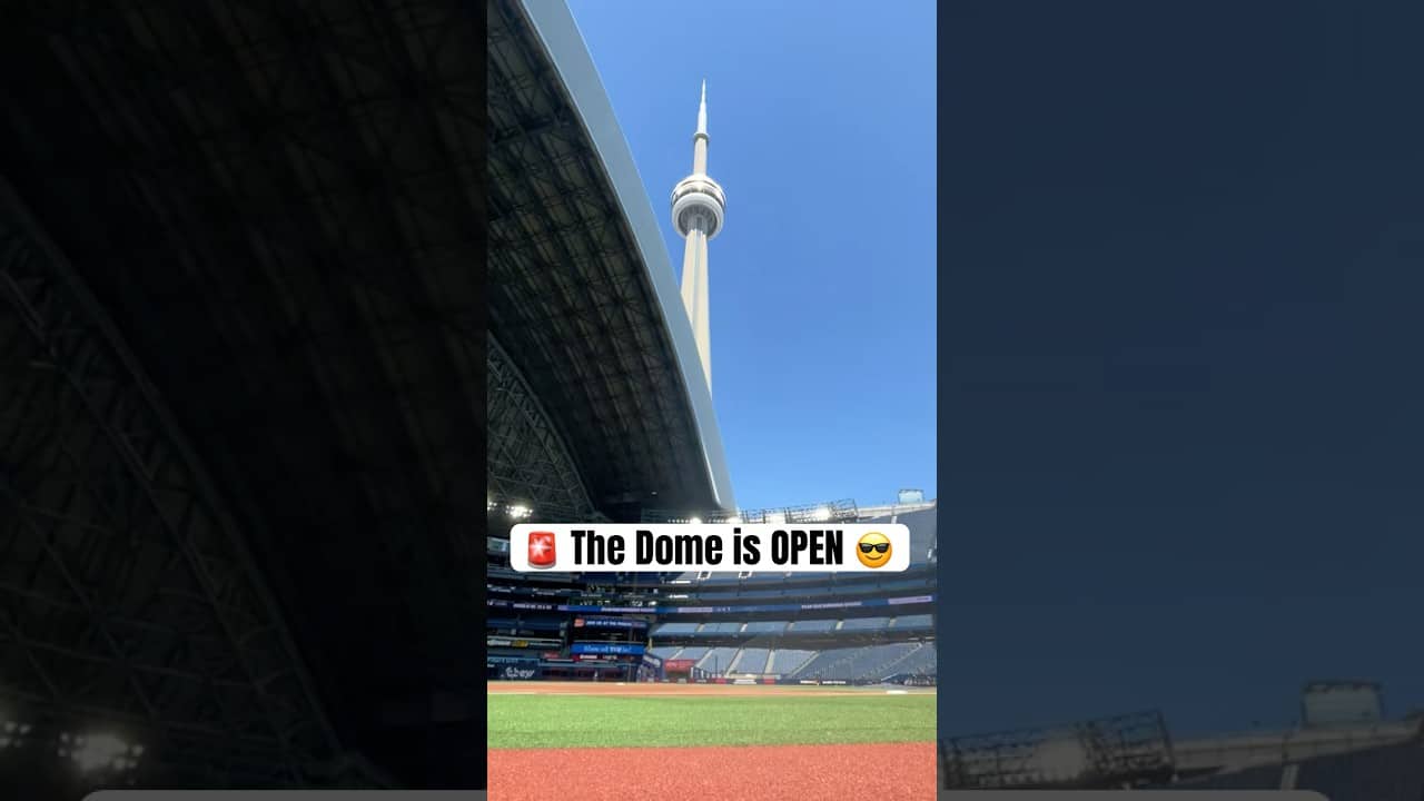 The first sign of summer 😁 #MLB #BlueJays #Toronto #Roof
