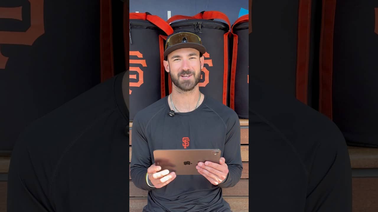 Bryce Eldridge reacts to his first MLB home run