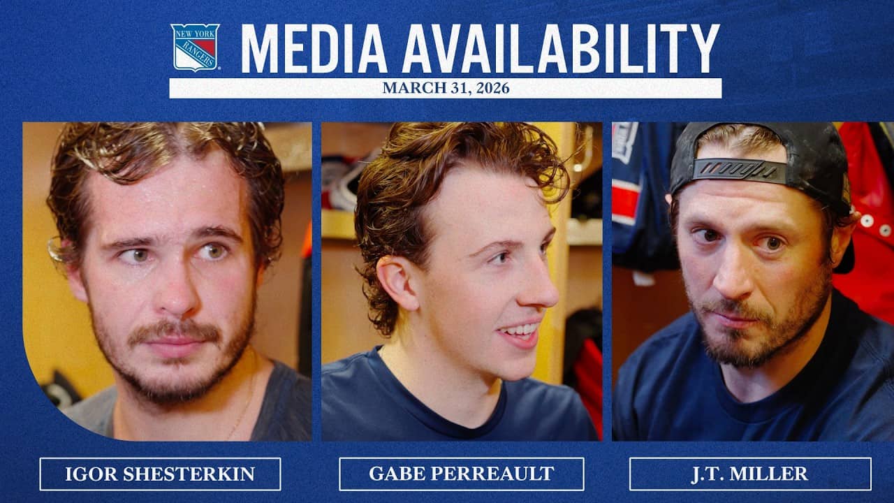 NYR vs NJD: Igor Shesterkin, Gabe Perreault & J.T. Miller Postgame Availability | March 31, 2026