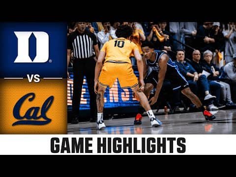 Duke vs. Cal Game Highlights | 2025-26 ACC Men's Basketball