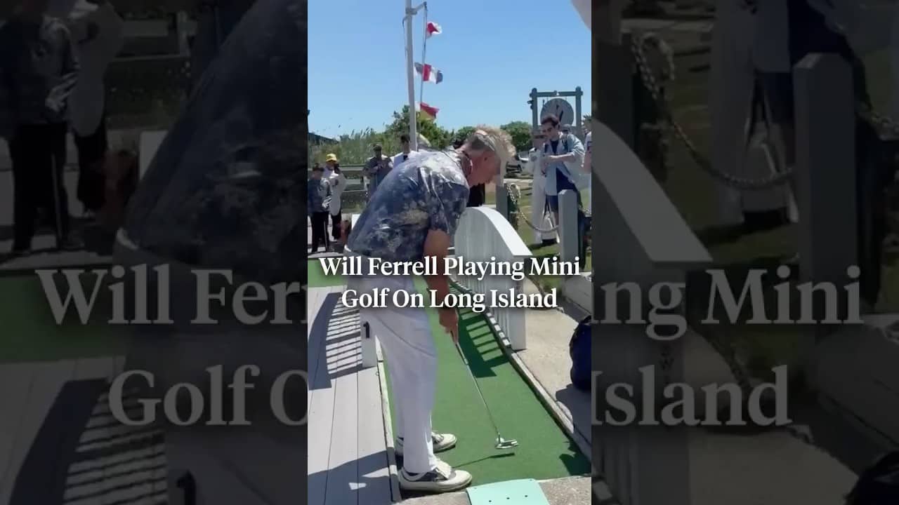 Will Ferrell, AKA "The Hawk," playing mini golf on Long Island. 😂 (📹: IG/ puffnputt)