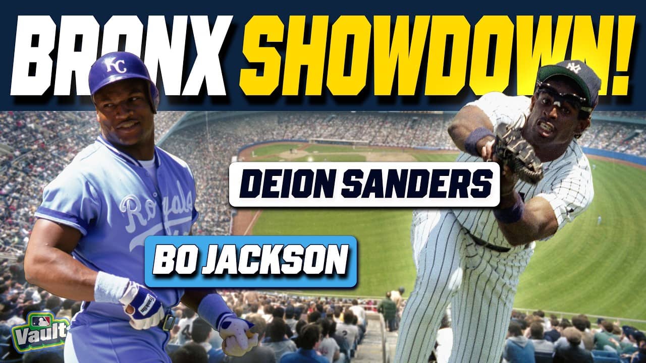 Bo, Deion put on a SHOW at Yankee Stadium! | July 17, 1990 - Royals vs. Yankees