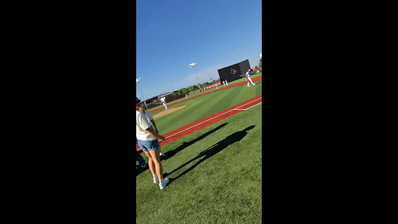 Watch Makenna Morris' first pitch from her perspective 👓⚾️