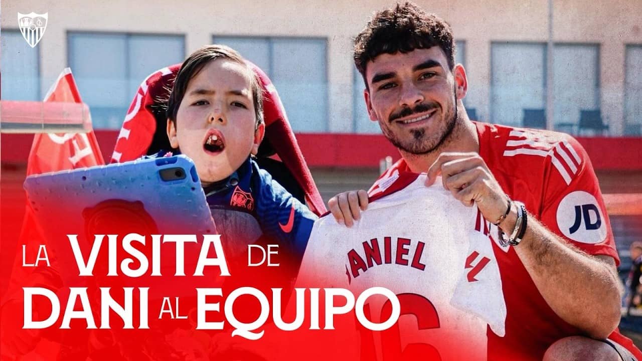 La emotiva visita de Daniel a la plantilla del Sevilla FC ​🤍​❤️​