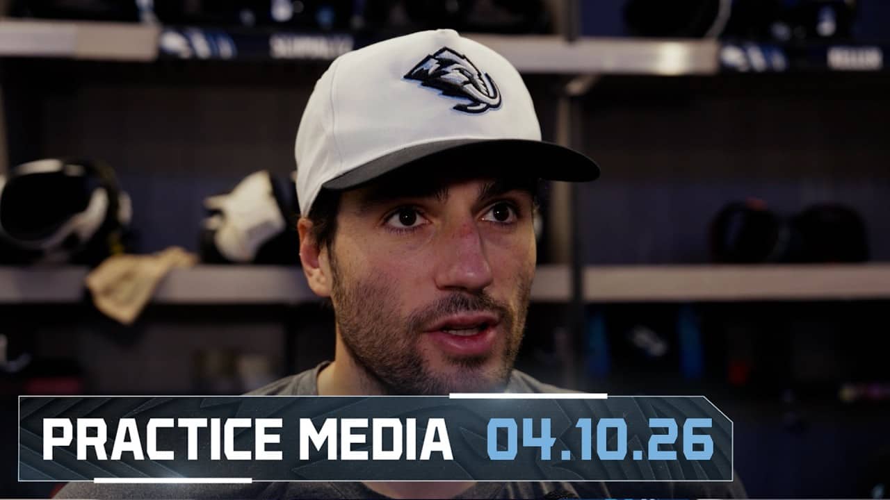 Nick Schmaltz, Mikhail Sergachev and André Tourigny | 04.10 Practice Media