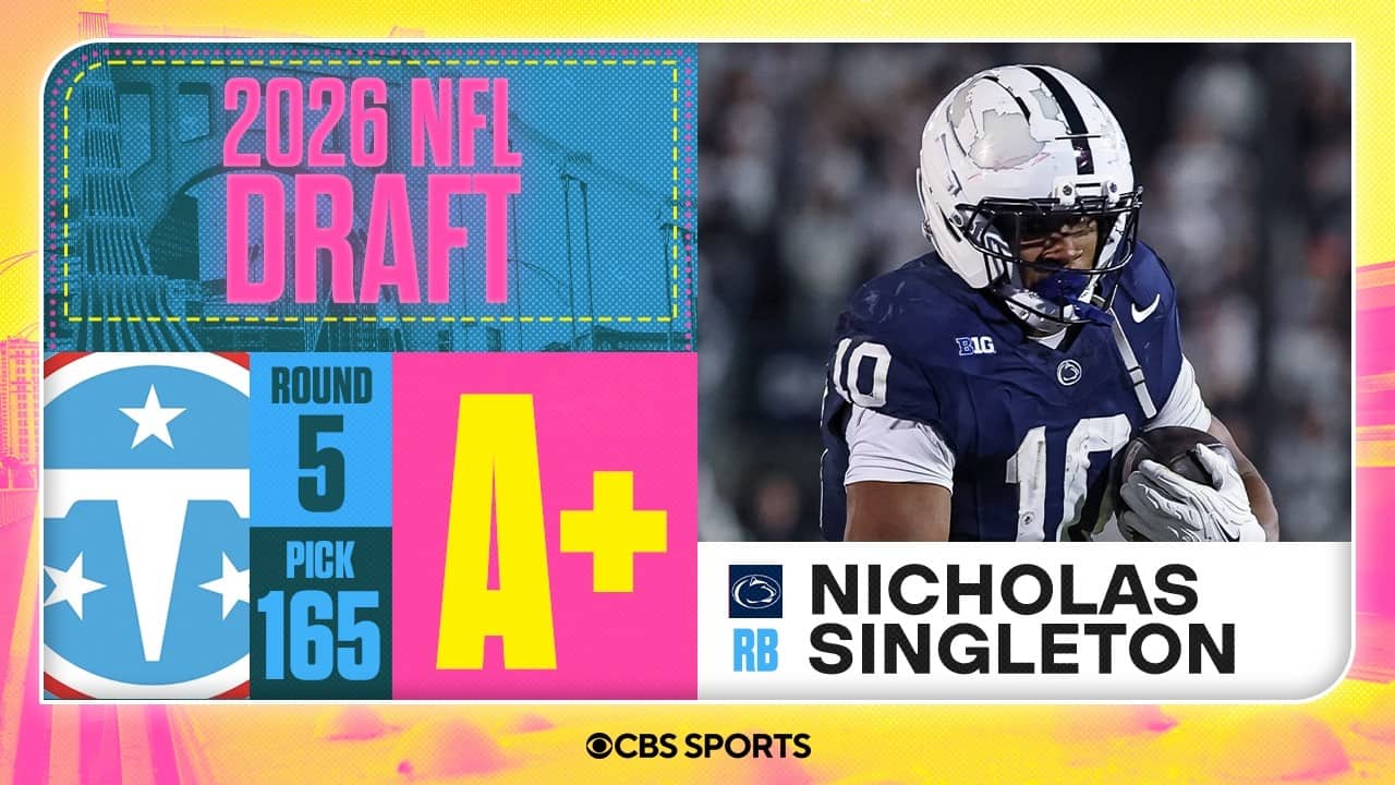 Titans select Nicholas Singleton in Fifth Round, No. 165 overall | 2026 NFL Draft Grades & Reaction
