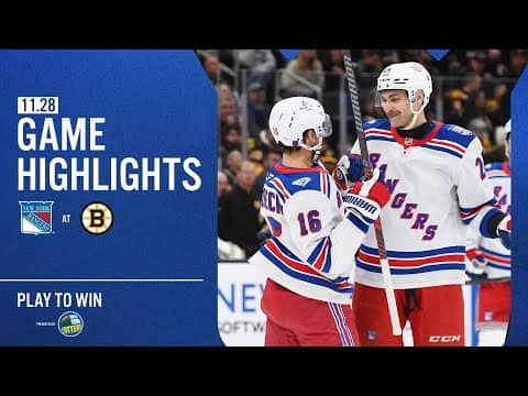 GAME HIGHLIGHTS | 2025-26: New York Rangers at Boston Bruins (11/28/25)