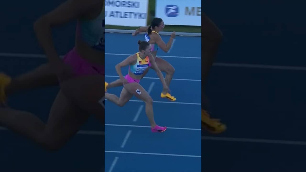 WHAT A FINISH! Luca Kozák clocks a PB of 12.66 in the women's 100m hurdles by 0.01 in Bydgoszcz
