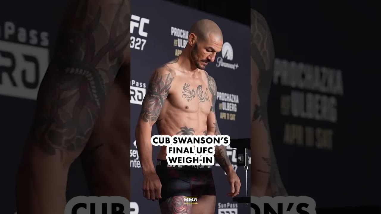 Cub Swanson steps on the scale for the final time in his MMA career 🫡