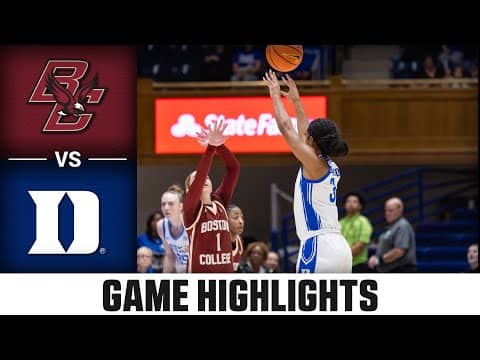 Boston College vs. Duke Game Highlights | 2025-26 ACC Women's Basketball