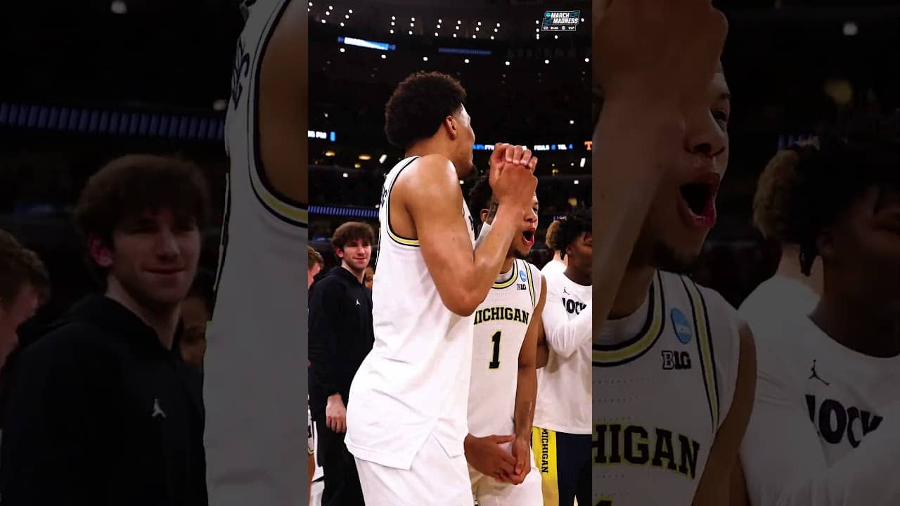 Yaxel Lendeborg and the Wolverines are HYPE after booking their Elite 8 spot 🗣️