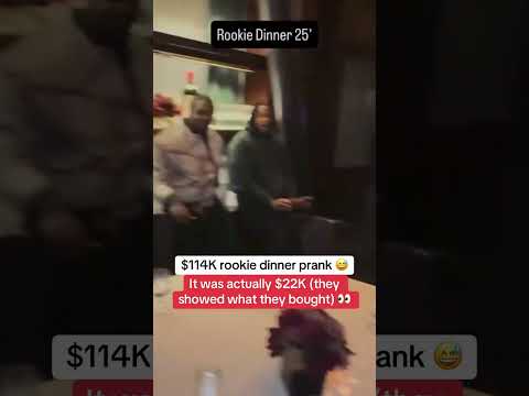 The team really pulled out a fake bill at the rookie dinner 😂 (via nwosu/IG, derickhall9/IG)