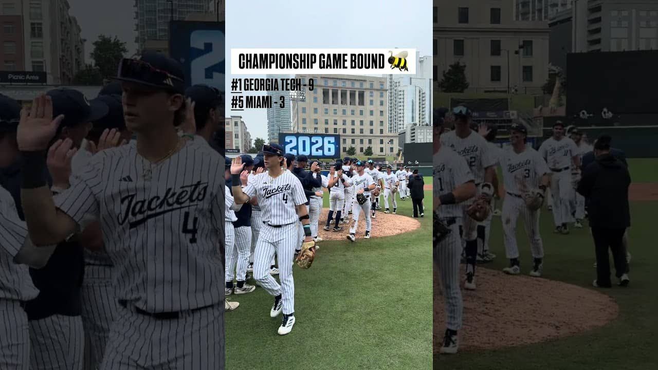 The Yellow Jackets will play for an ACC Championship tomorrow ‼️ #georgiatech #accbaseball #baseball