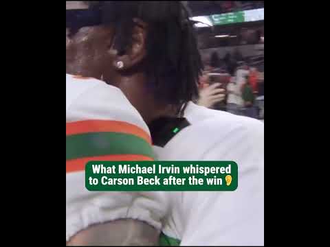 Michael Irvin shows love to Carson Beck after Miami beat Ohio St. 🗣️