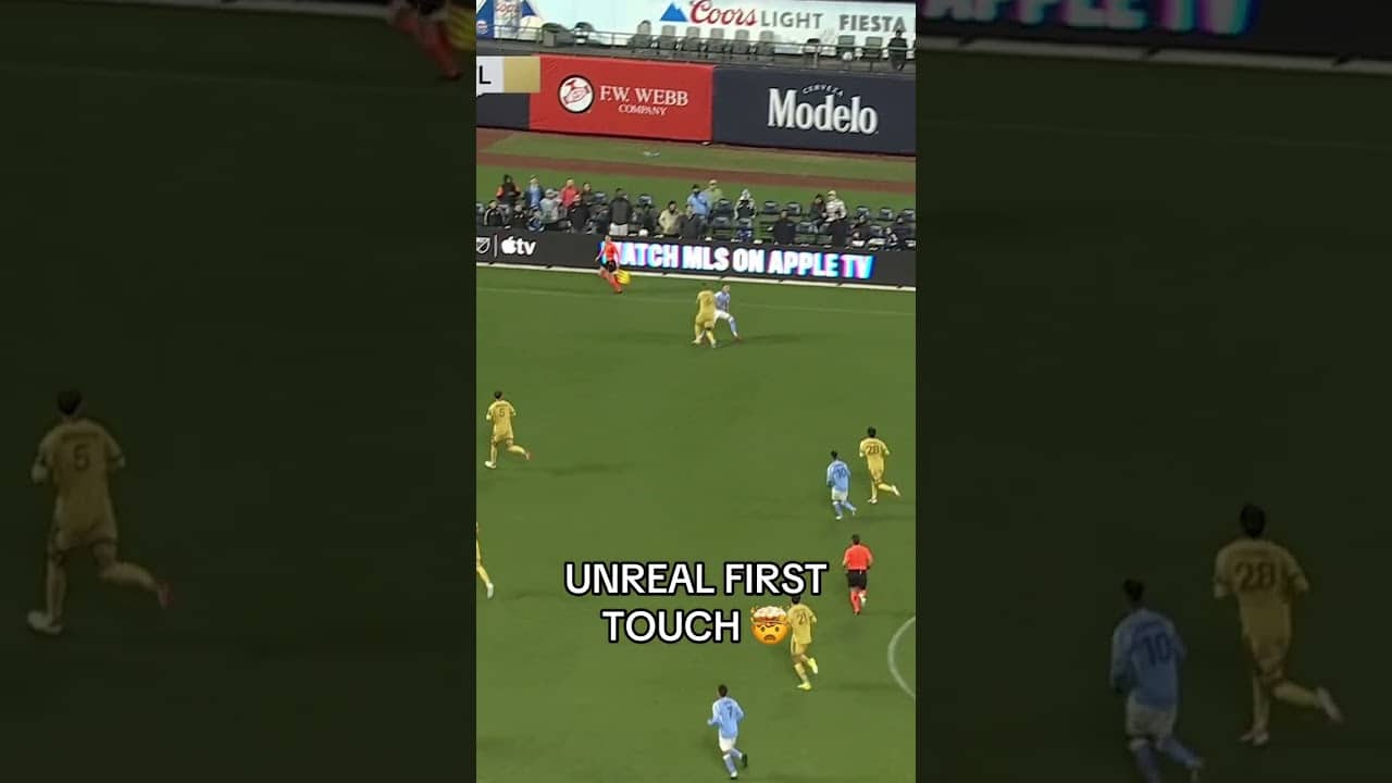 Brought it down beautifully 👏 #nycfc #mls #soccerskills #footballclub #footballskills #soccershorts
