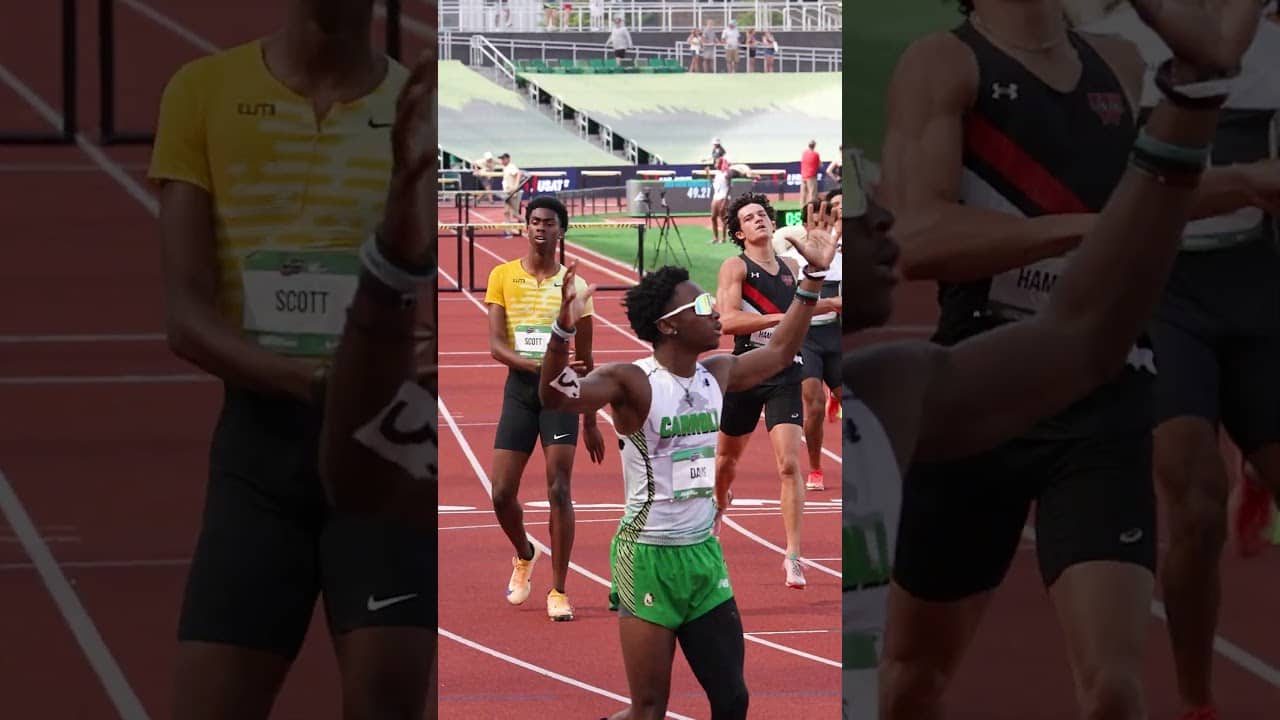 Keenen Davis shattered the HS national record in the 400m hurdles with a blistering 49.20 🏆 #track