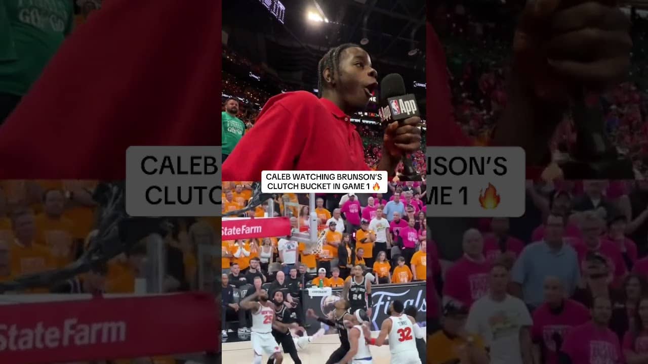 “JB NICE!” 🗣️ Caleb Wilson reacts to Jalen Brunson’s clutch jumper in crunch time 🏆