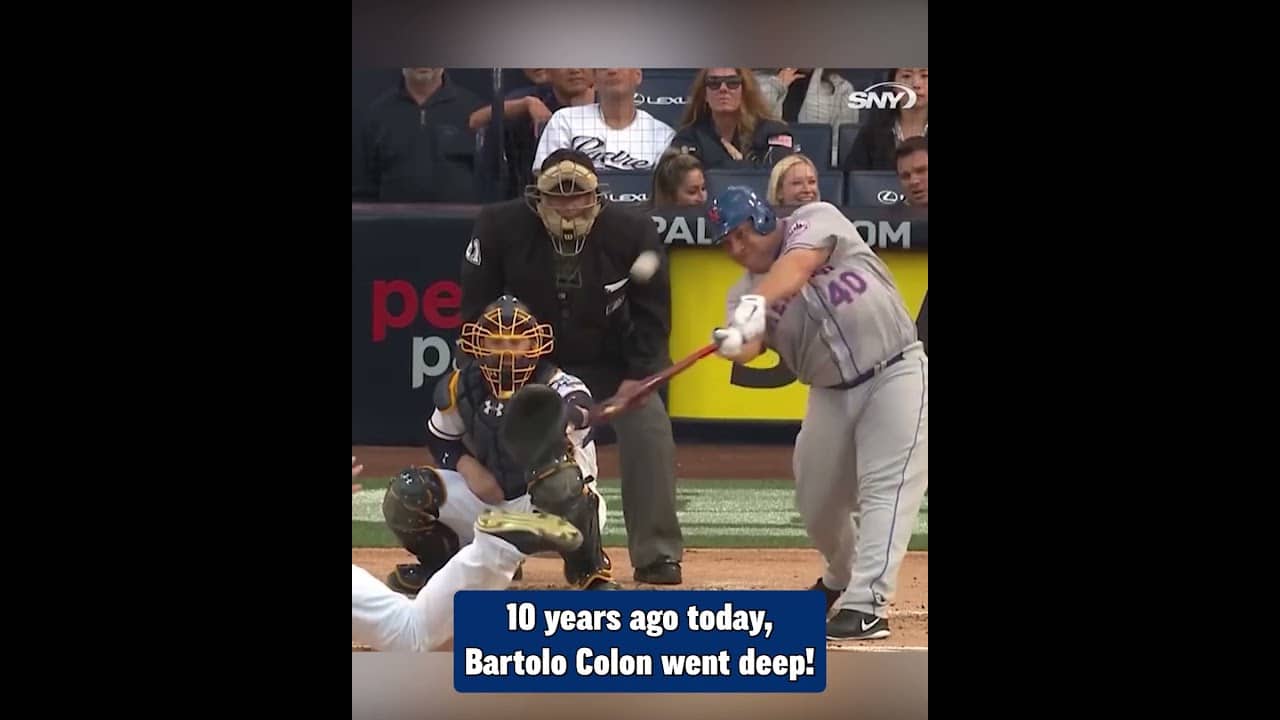 10 years ago today, Bartolo Colon hit a legendary home run. 💥