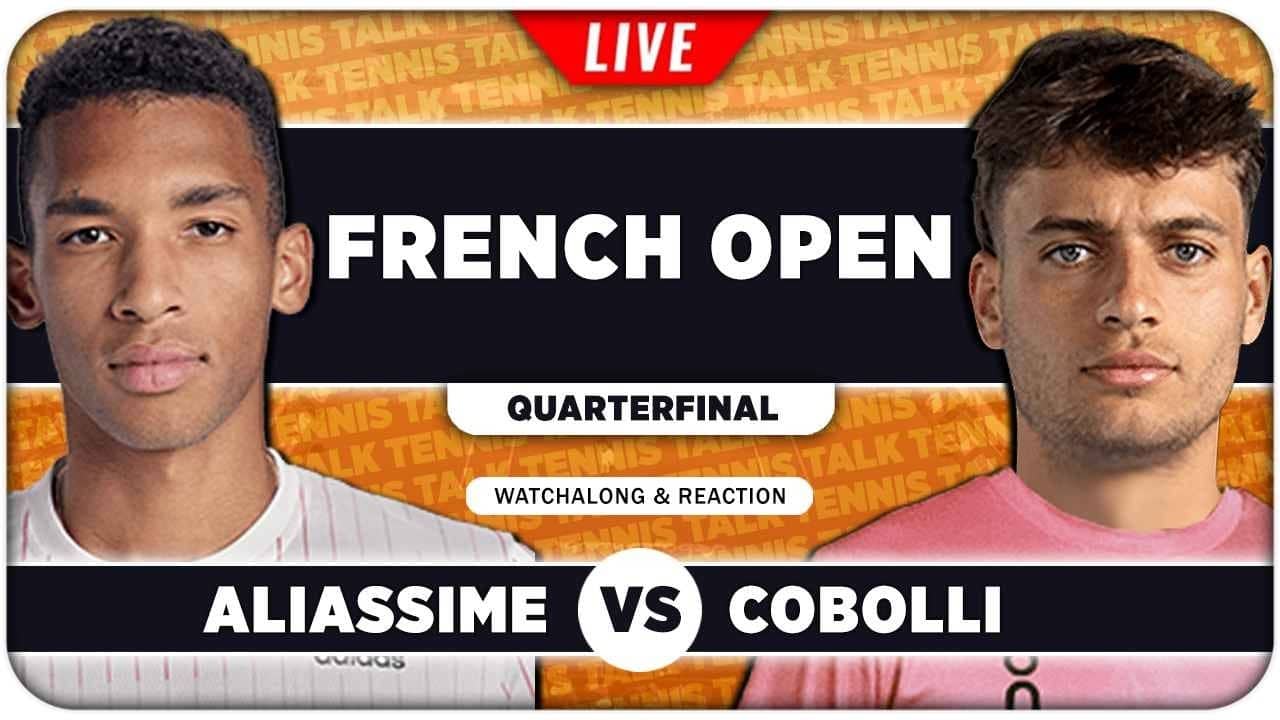 AUGER ALIASSIME vs COBOLLI • French Open 2026 QF • LIVE Tennis Watchalong