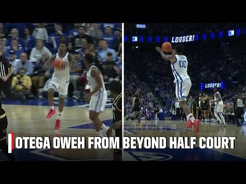 BEYOND HALF-COURT HEAVE 🤯 Kentucky's Otega Oweh knocks down buzzer-beating shot | ESPN CBB