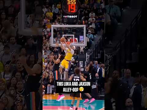 Luka half-court pass to Jaxson OVER Wemby 🤯 #Lakers