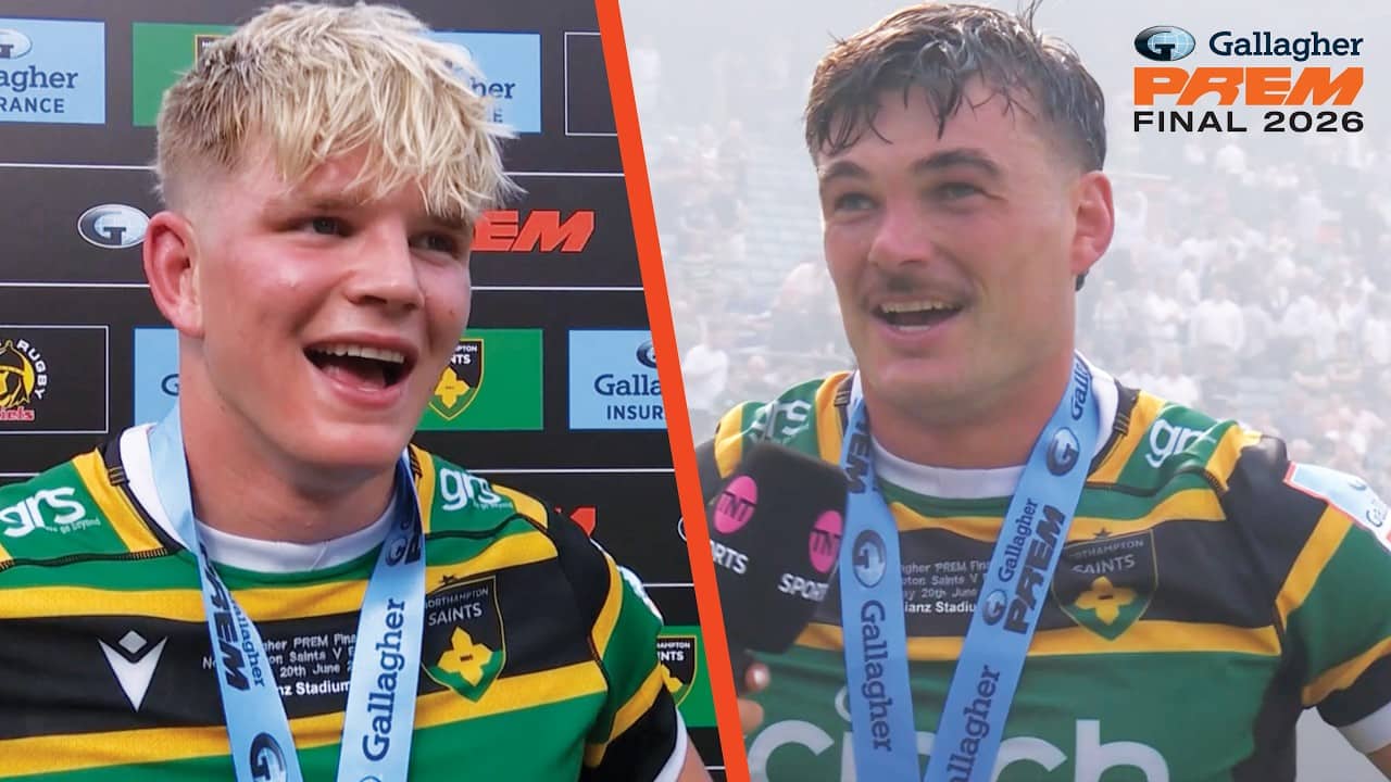 Northampton Saints Stars React To Becoming Gallagher PREM Champions Ft. Henry Pollock