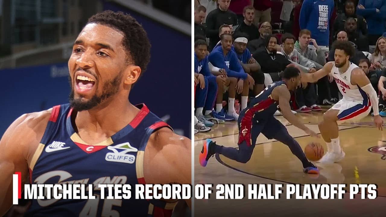 A SPIDA EXPLOSION 🕷️ Mitchell ties NBA record for most 2nd half playoff points with 39 | NBA on ESPN