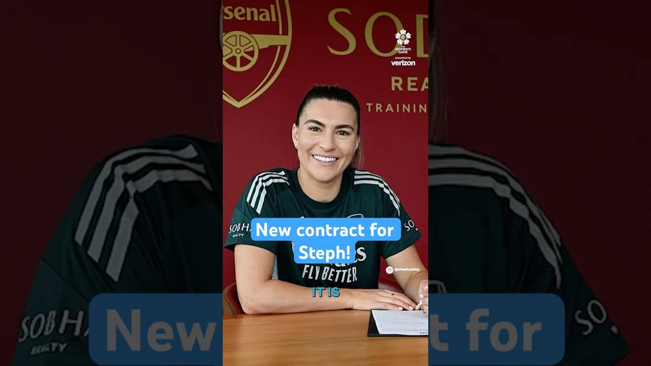 Steph Catley shares her goals with The Gunners after extending her contract for a third time