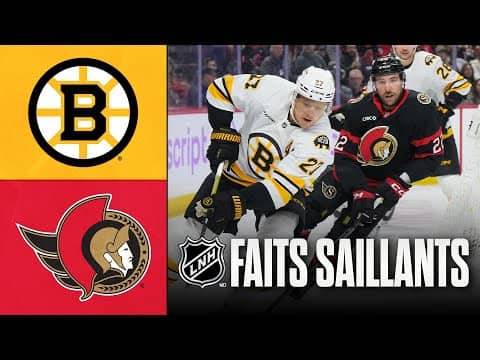 Bruins vs Sénateurs 13/11/25 | Faits saillants