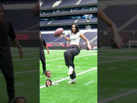 Kick ups with an NFL ball?! 🫣