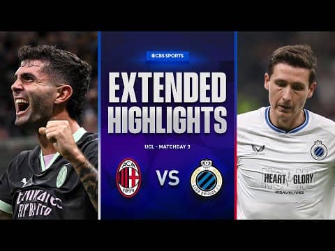 AC Milan vs. Club Brugge: Extended Highlights | UCL League Phase MD 3 | CBS Sports Golazo