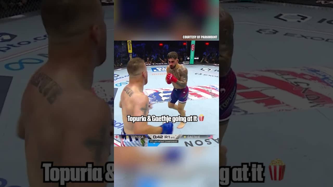 Ilia Topuria vs. Justin Gaethje = CINEMA 🔥 #UFCFreedom250 (via Paramount)
