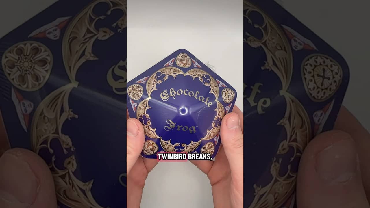 We got a chocolate frog tin with wizarding cards from Universal! #harrypotter #chocolatefrog