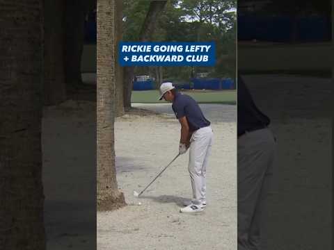Rickie Fowler thinking outside the box and it pays off well from this spot 🤯