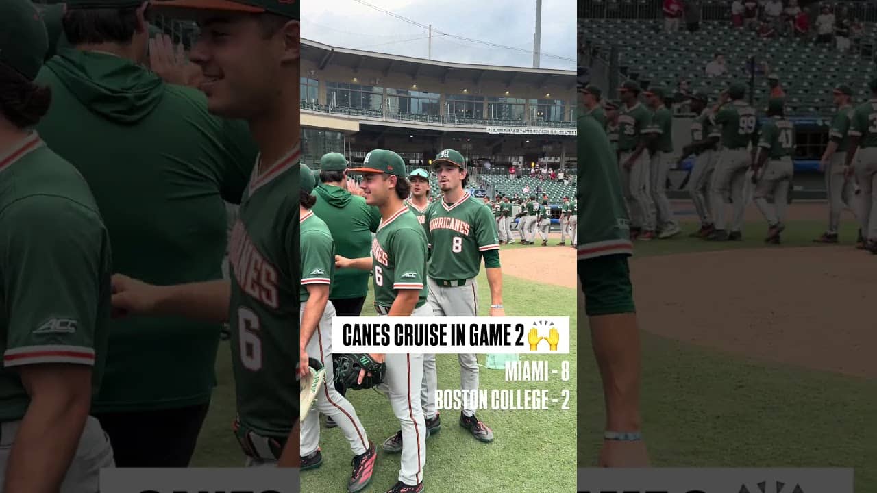 Miami is cruising to the semis for a date with Georgia Tech 🔥 #miamihurricanes #collegebaseball