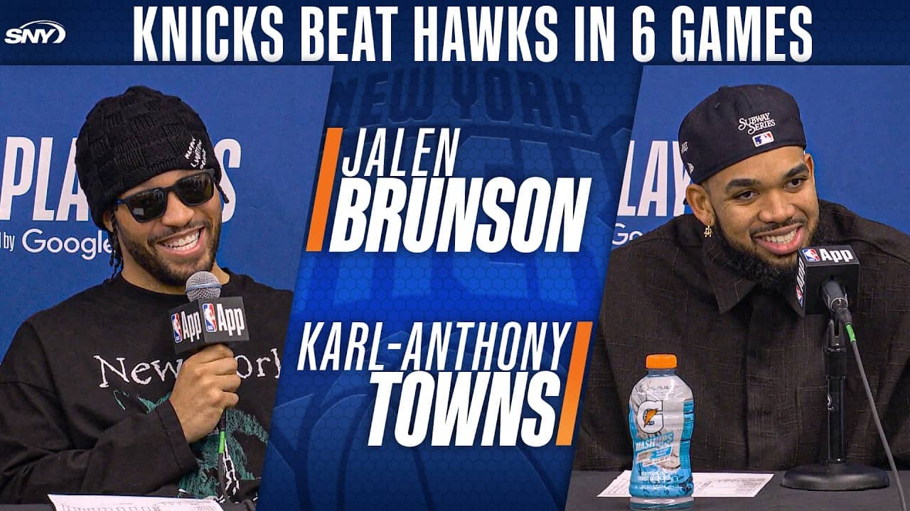 Jalen Brunson and Karl-Anthony Towns on Knicks 140-89 Game 6 win over Hawks