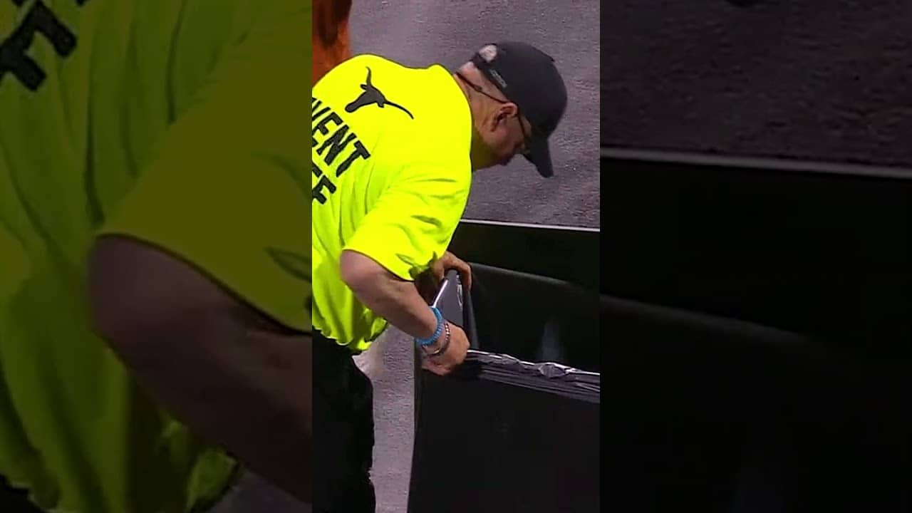What are the odds of this foul ball landing in the trash can 🗑️🤣 #shorts
