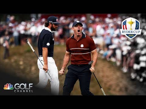 Rory McIlroy, Shane Lowry topple Justin Thomas and Cameron Young on Ryder Cup Day 2 | Golf Channel