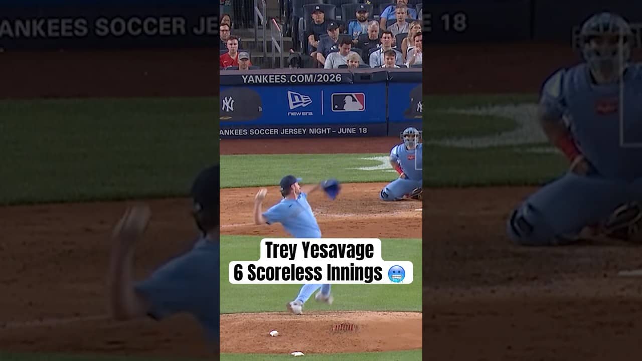 Trey Yesavage pitches 6 scoreless innings in the Bronx 😤 #MLB #BlueJays